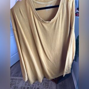 Terra & Sky Mustard Crewneck Long Sleeve Top